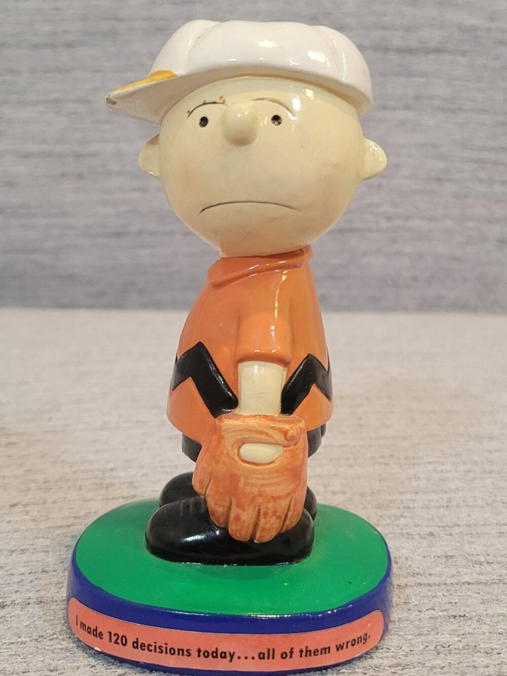 1972 Charlie Brown "I made 120 decisions today...all of them wrong" figurine.